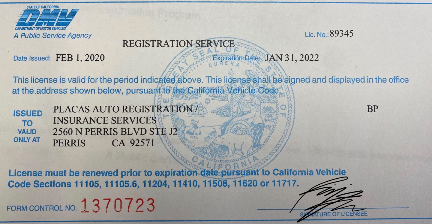 dmv registration services license